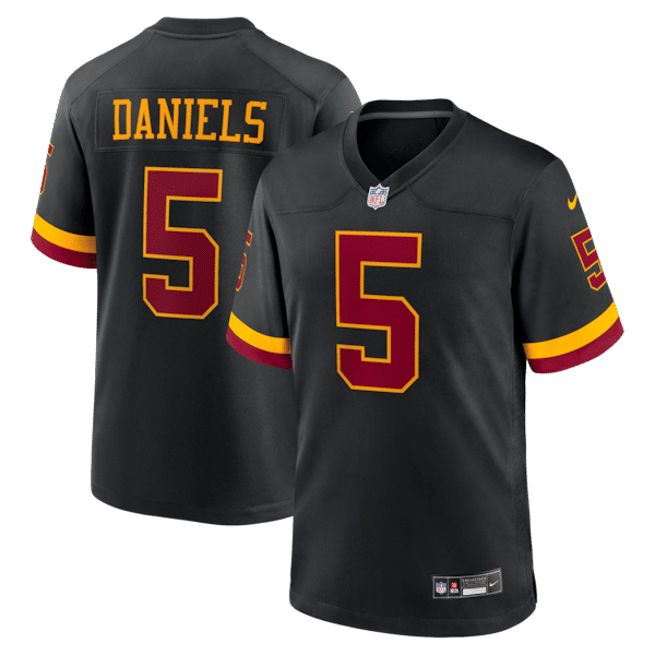 Custom Washington Commanders Jayden Daniels Alternate Game Jersey Black
