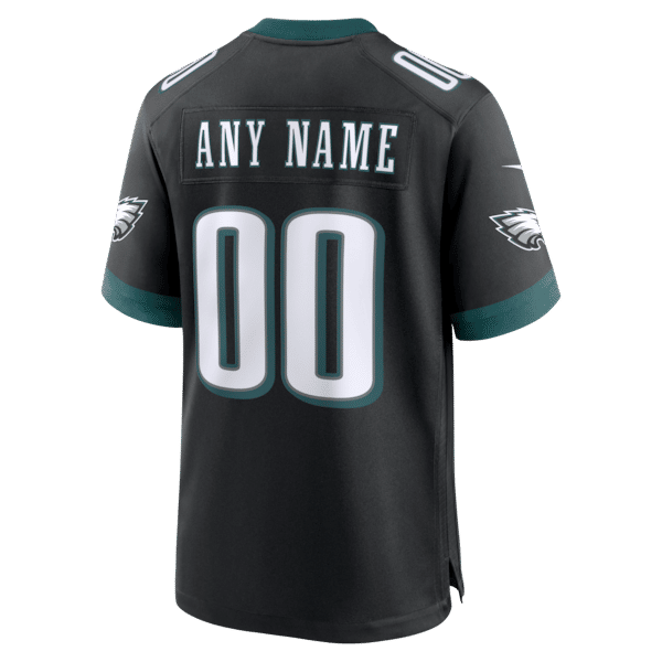 Custom Philadelphia Eagles Alternate Custom Game Jersey Black