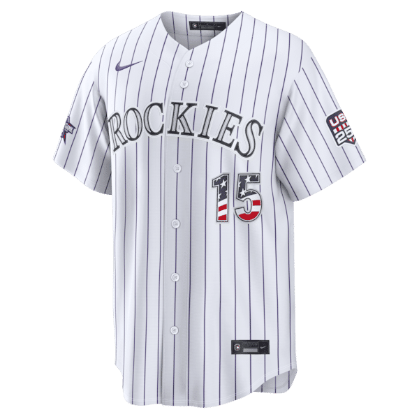 Custom Hunter Goodman Colorado Rockies 2026 All-Star Game Stars & Stripes Stadium Jersey White