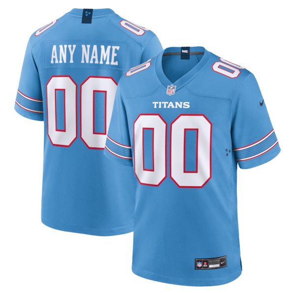 Custom Tennessee Titans Custom Game Jersey Light Blue