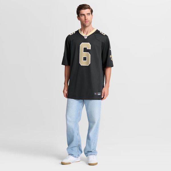 Custom Tyler Shough New Orleans Saints Game Jersey Black