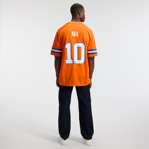 Custom Bo Nix Denver Broncos Mile High Collection 1977 Throwback Game Jersey Orange