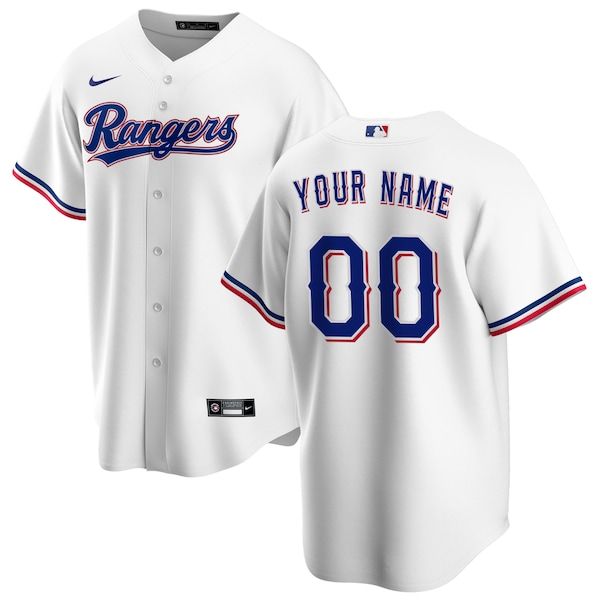 Custom Texas Rangers Home Replica Custom Jersey White