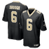 Custom Tyler Shough New Orleans Saints Game Jersey Black