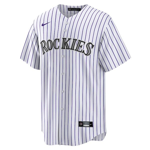 Custom Hunter Goodman Colorado Rockies Home Replica Jersey White