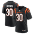 Custom Chase Brown Cincinnati Bengals Game Jersey Black