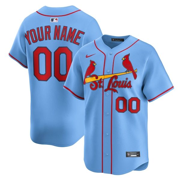 Custom St. Louis Cardinals Alternate Limited Custom Jersey Light Blue