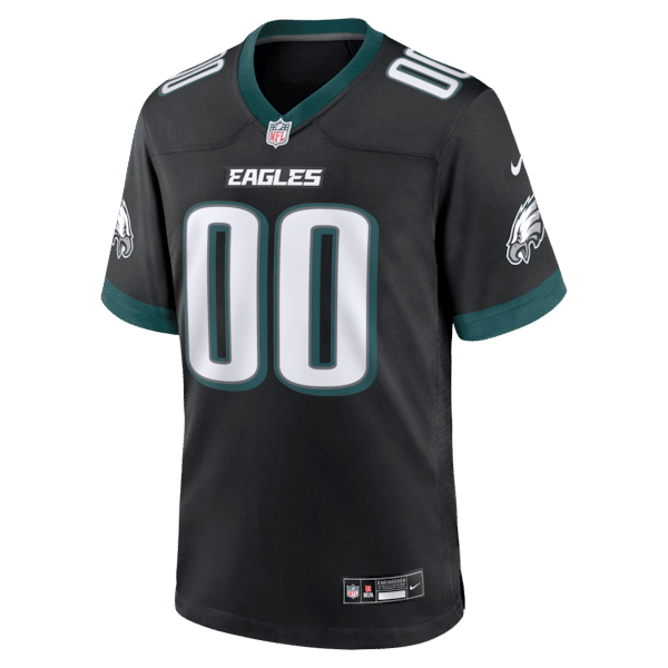 Custom Philadelphia Eagles Alternate Custom Game Jersey Black