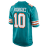 Custom Jacob Rodriguez Miami Dolphins Alternate Game Jersey Aqua