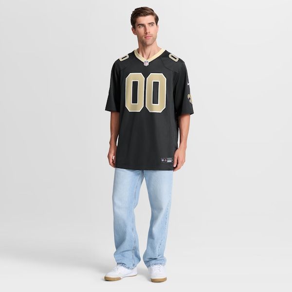Custom New Orleans Saints Custom Game Jersey Black