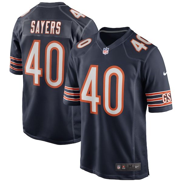 Custom Gale Sayers Chicago Bears Retired Player Game Jersey Navy