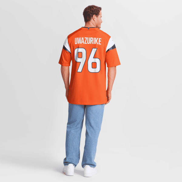 Custom Eyioma Uwazurike Denver Broncos Team Game Jersey Orange