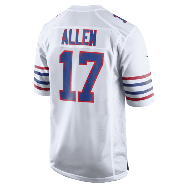 Custom Josh Allen Buffalo Bills Alternate Game Jersey White