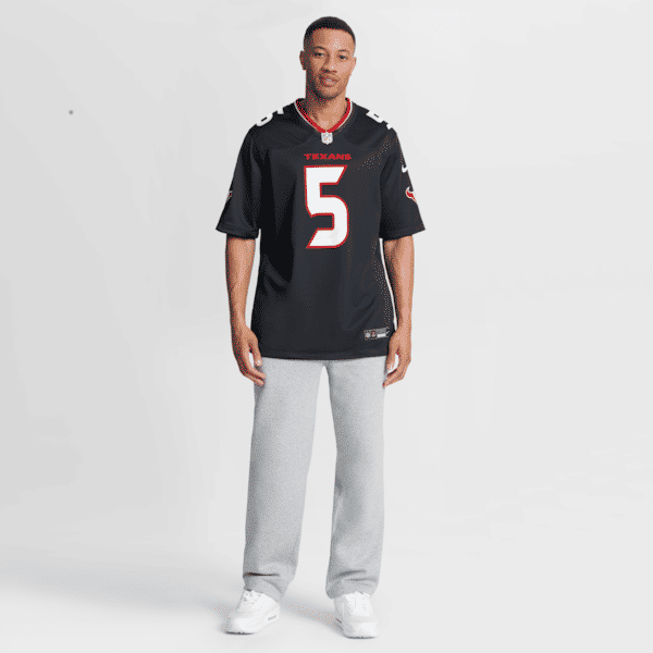 Custom Jalen Pitre Houston Texans Game Jersey Navy