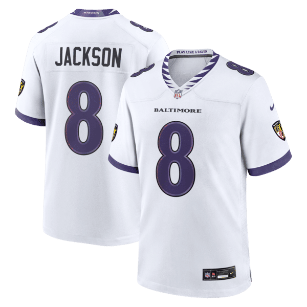 Custom Lamar Jackson Baltimore Ravens Game Jersey White