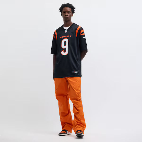 Custom Joe Burrow Cincinnati Bengals Game Jersey Black