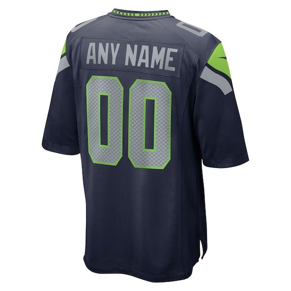 Custom Seattle Seahawks Custom Game Jersey Navy