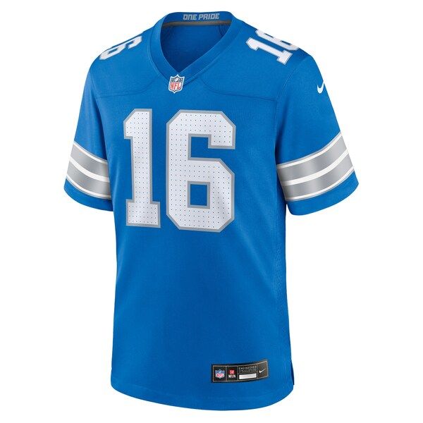 Custom Jared Goff Detroit Lions Game Jersey Blue