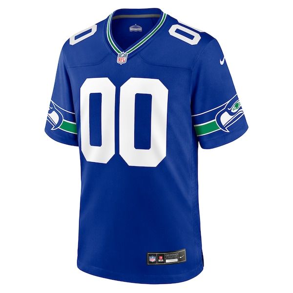 Custom Seattle Seahawks Throwback Custom Jersey Royal