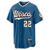 Custom Christian Yelich Milwaukee Brewers 2026 City Connect Stadium Jersey Mineral Blue