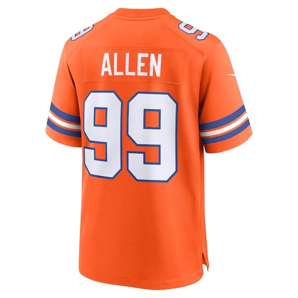 Custom Zach Allen Denver Broncos Alternate Game Jersey Orange