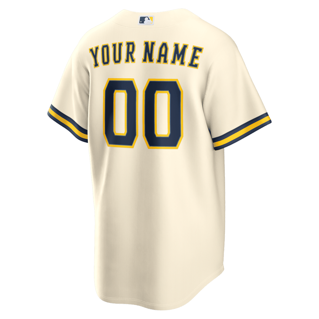 Custom Milwaukee Brewers Home Replica Custom Jersey Cream