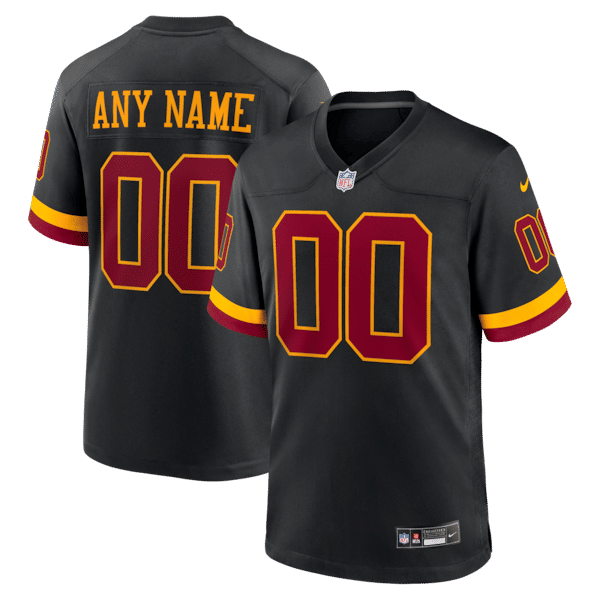 Custom Washington Commanders Hail Raiser Alternate Custom Game Jersey Black