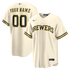 Custom Milwaukee Brewers Home Replica Custom Jersey Cream