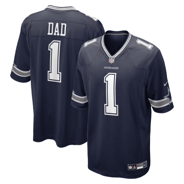 Custom Number 1 Dad Dallas Cowboys Game Jersey Navy