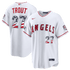Custom Mike Trout Los Angeles Angels 2026 All-Star Edition Stars & Stripes Stadium Jersey White