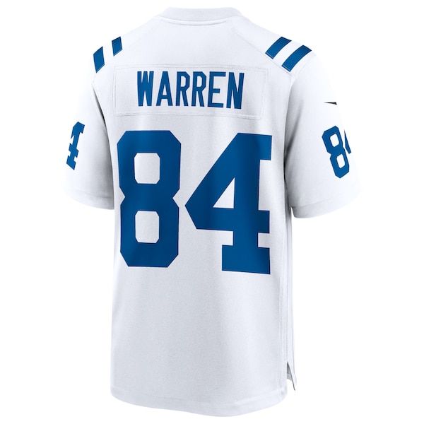 Custom Tyler Warren Indianapolis Colts Game Jersey White