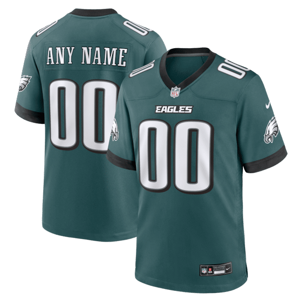 Custom Philadelphia Eagles Custom Game Jersey Midnight Green