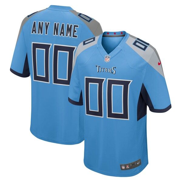 Custom Tennessee Titans Alternate Custom Game Jersey Light Blue