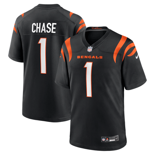 Custom Ja'Marr Chase Cincinnati Bengals Game Jersey Black