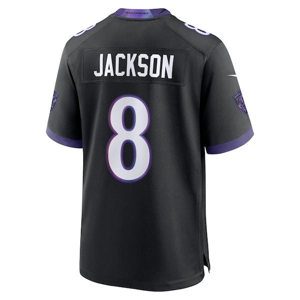 Custom Lamar Jackson Baltimore Ravens Alternate Game Jersey Black