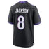 Custom Lamar Jackson Baltimore Ravens Alternate Game Jersey Black