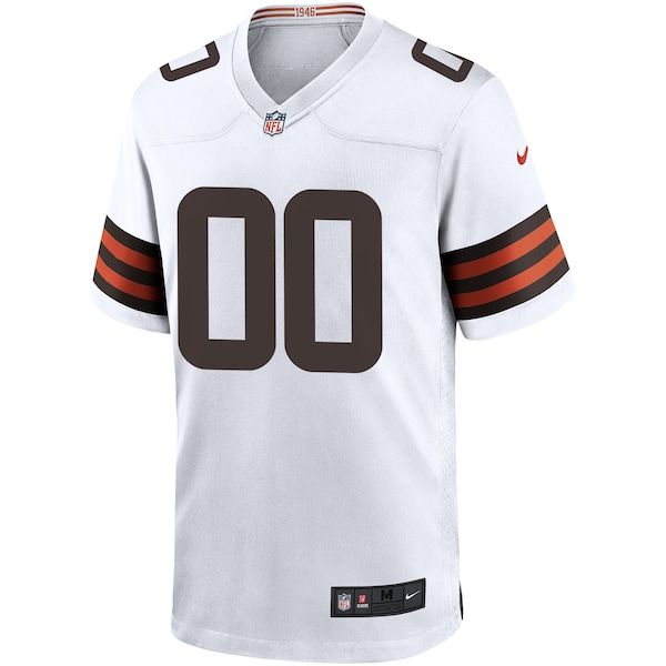 Custom Custom Cleveland Browns Game Jersey White