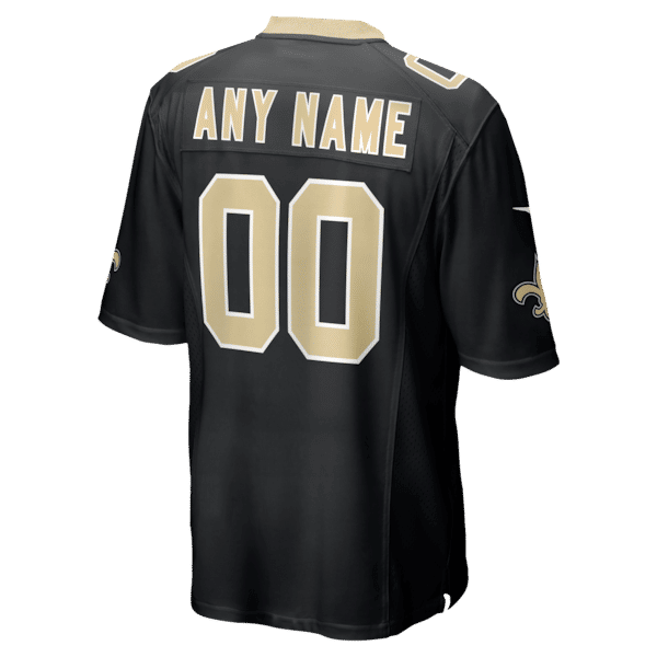 Custom New Orleans Saints Custom Game Jersey Black