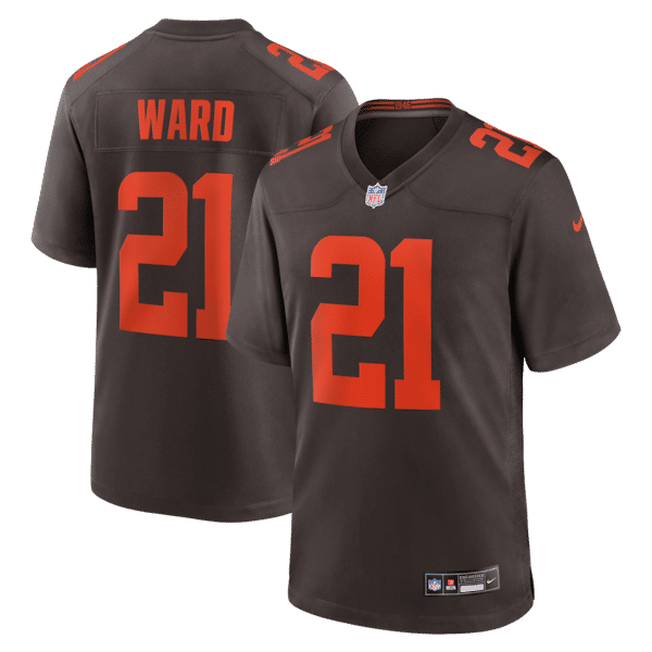 Custom Denzel Ward Cleveland Browns Alternate Alpha Dawg Game Jersey Brown