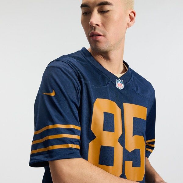 Custom Tucker Kraft Green Bay Packers Alternate Game Jersey Navy