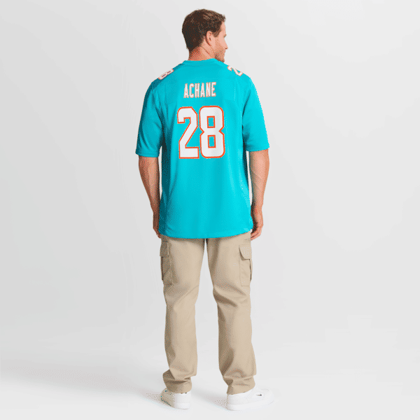 Custom De'Von Achane Miami Dolphins Game Jersey Aqua