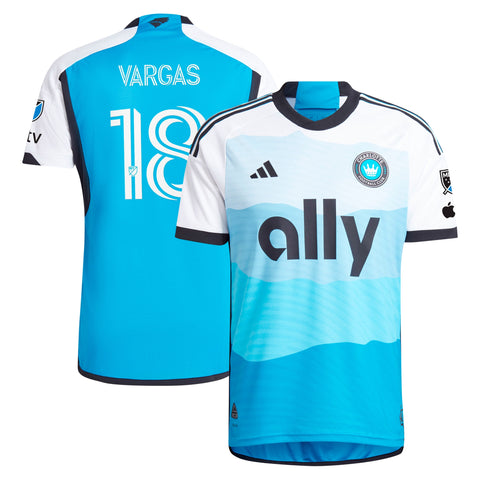 Kerwin Vargas Charlotte FC adidas 2024 The Carolina Kit: Explore Player Jersey - Blue