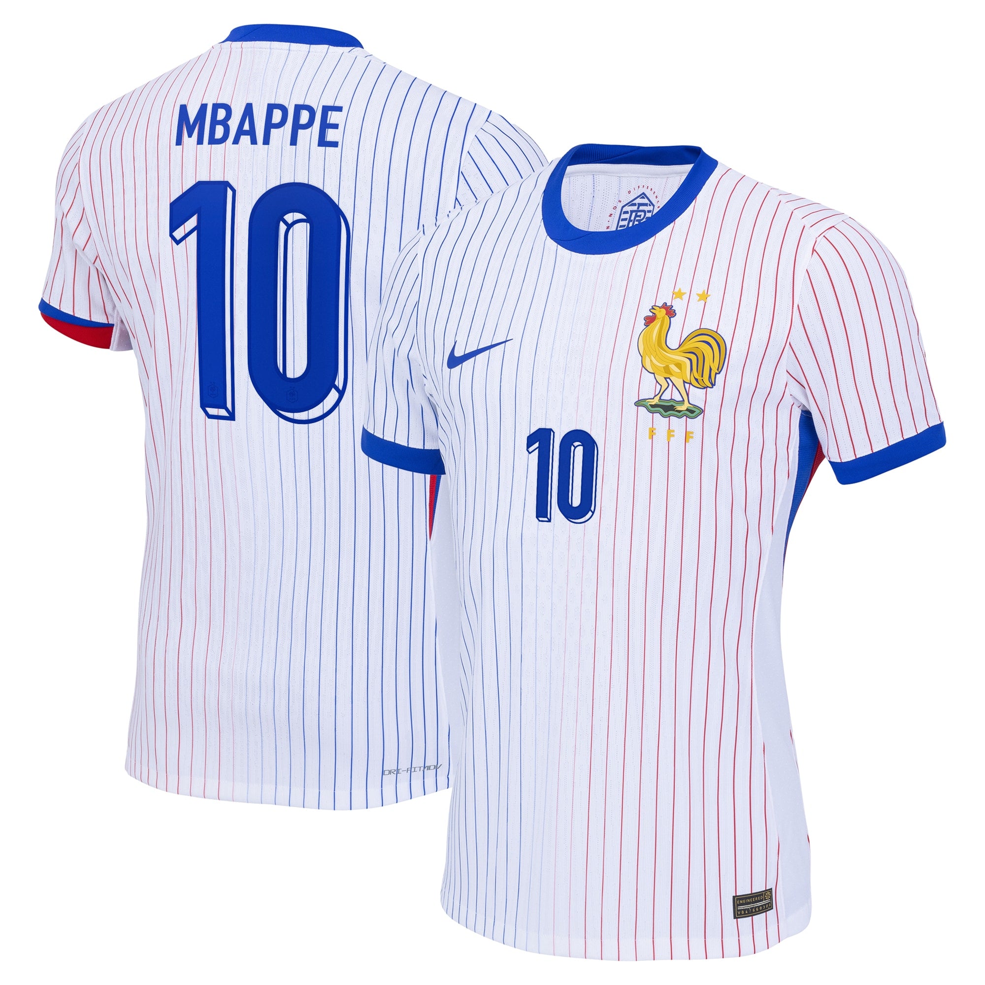 Kylian Mbappe France National Team Nike 2024 Away Jersey - White