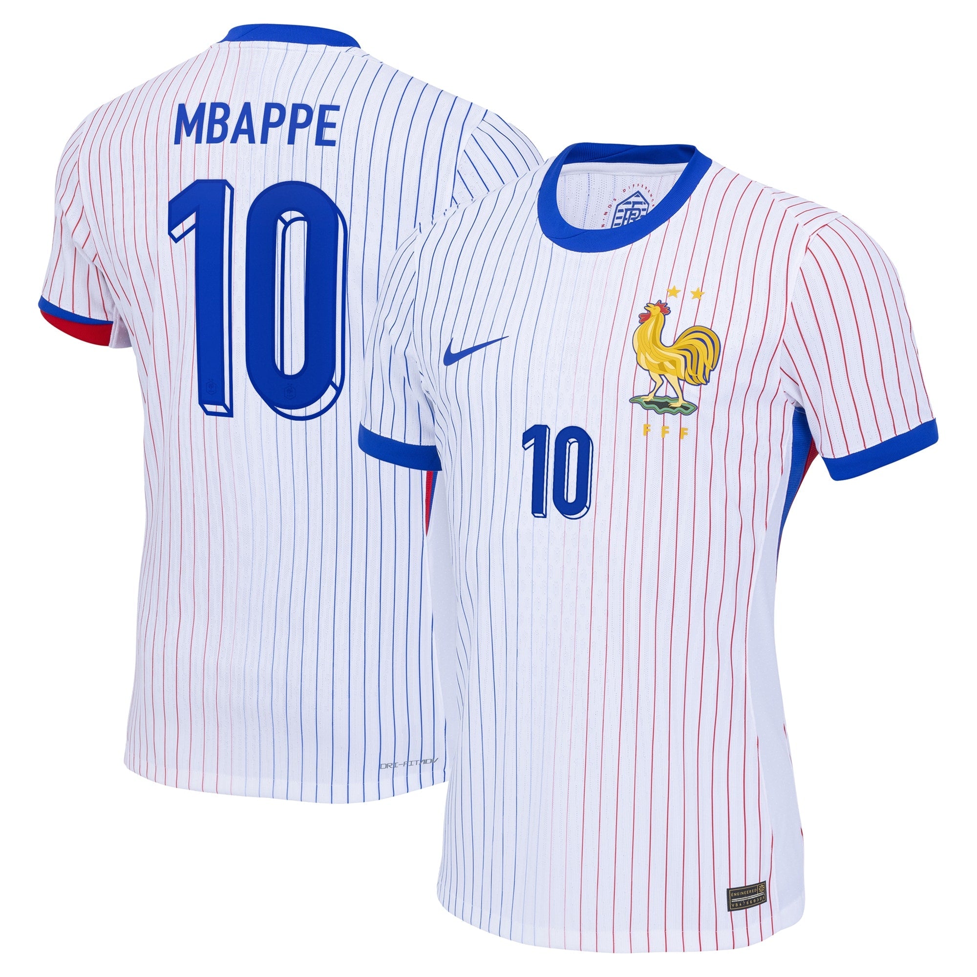 Kylian Mbappe France National Team Nike 2024 Away Jersey - White