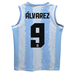 Julián Álvarez Argentina National Team Vive La Fete Mesh Basketball Jersey - Light Blue